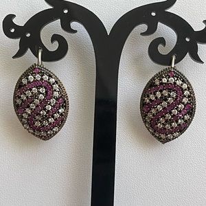 Ruby topaz silver earrings